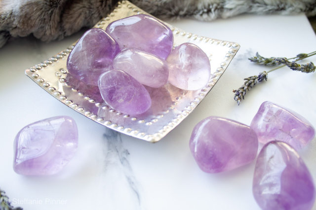 The versatile Amethyst assists you in your various life transitions. It helps heal a broken heart and clears anger and frustrations from your body. Instilling balance and infusing a calm ambiance into your meditation station, altar and general living space is on the list of amethyst qualities.